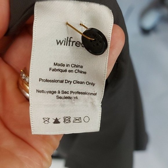 Wilfred Aritzia Astere FauxWrap Midi Dress Gray Sz M H - Picture 13 of 14